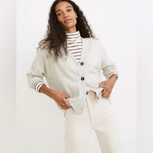 Madewell Oversized Speckled Gray Cardigan